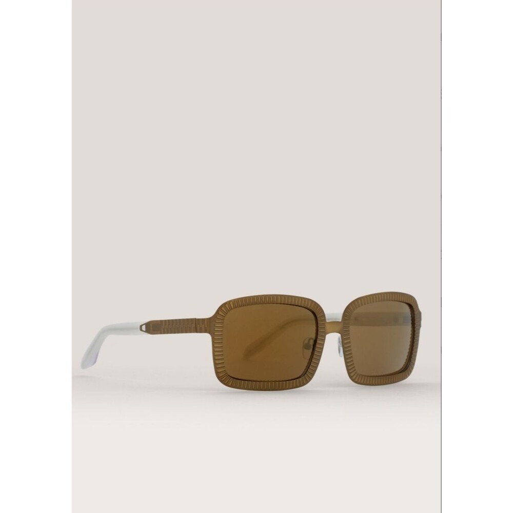 Linda Farrow x Alexander Wang Rectangle Sunglasses In Antique Brass